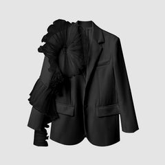 Stilvoller Blazer mit Mesh-Rüschendekor