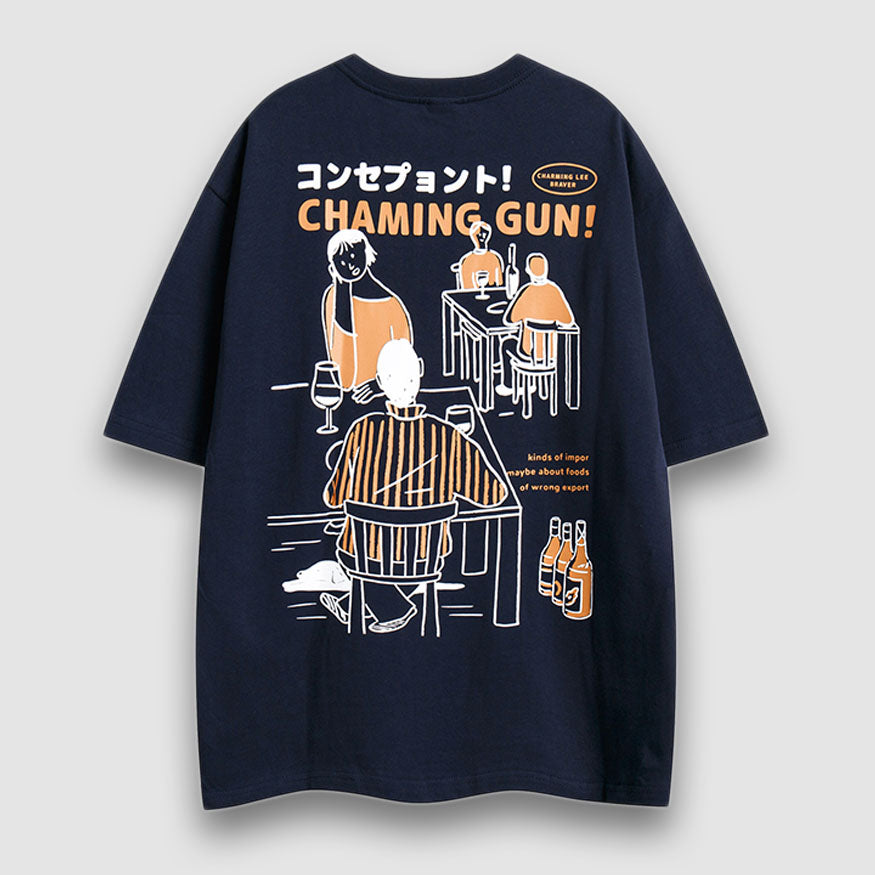 T-Shirt mit Illustrationsdruck im japanischen Stil