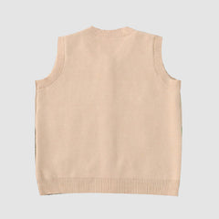 Pastoral Illustration Vest Sweater