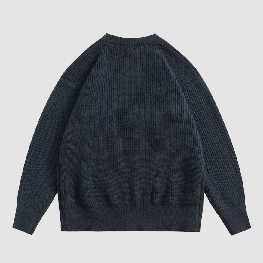 Garnkunstpullover mit Kaninchenmuster