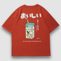 Camiseta con estampado de jugo de naranja