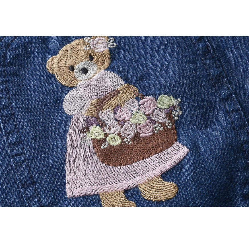 Cute Bear Embroidered Pants