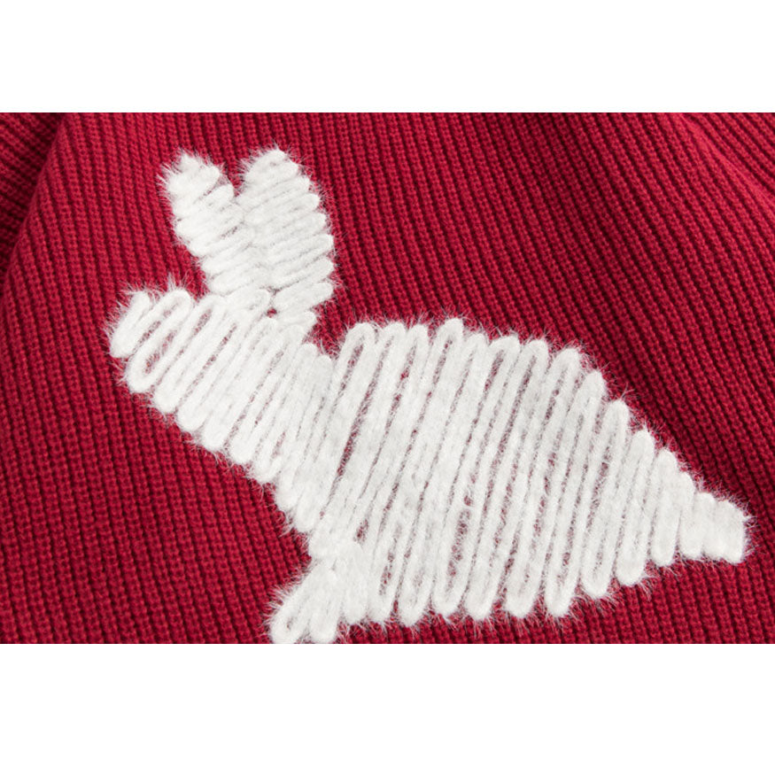 Rabbit Pattern Yarn Art Sweater