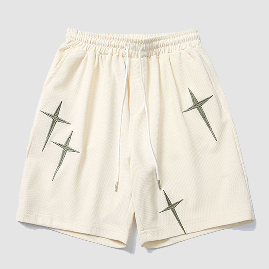 Shorts mit Kordelzug und funkelnder Sternstickerei