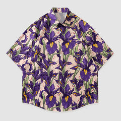 Iris Print Summer Shirt