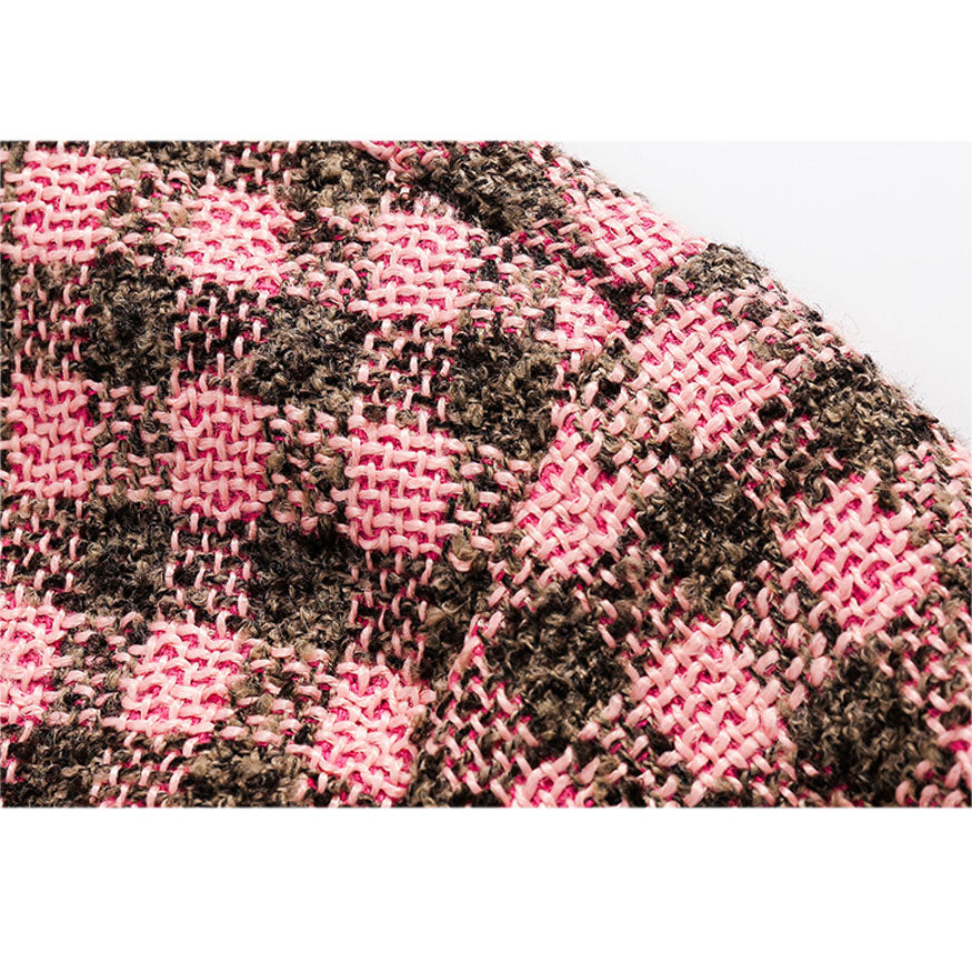 Chaqueta de patchwork con estampado de cuadros