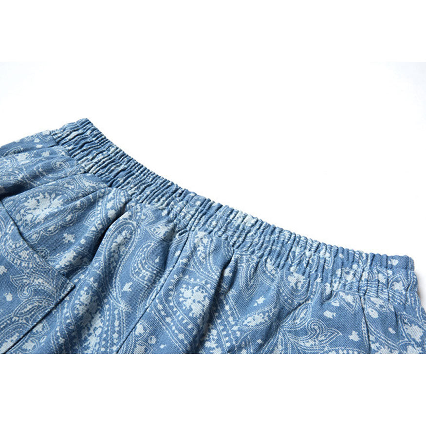 Paisley Pattern Drawstring Shorts