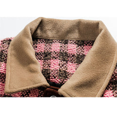 Chaqueta de patchwork con estampado de cuadros