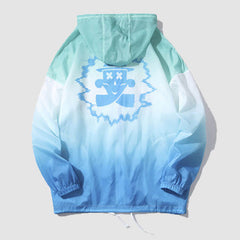 Chaqueta QD con capucha y protección solar de color degradado