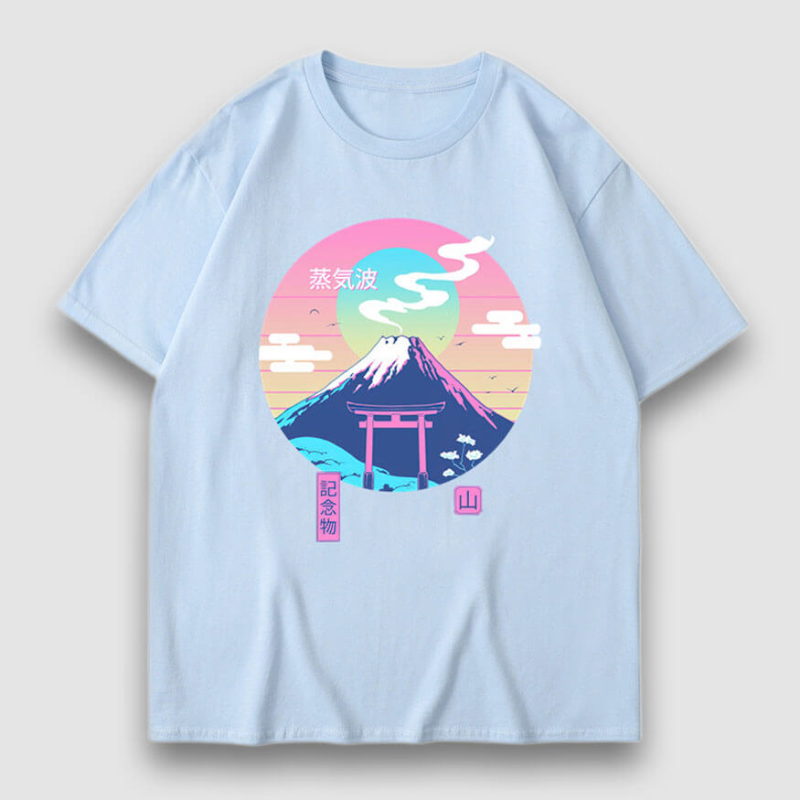 T-Shirt mit Schneeberg-Illustration-Print