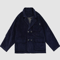 Blazer de pana con mangas fruncidas