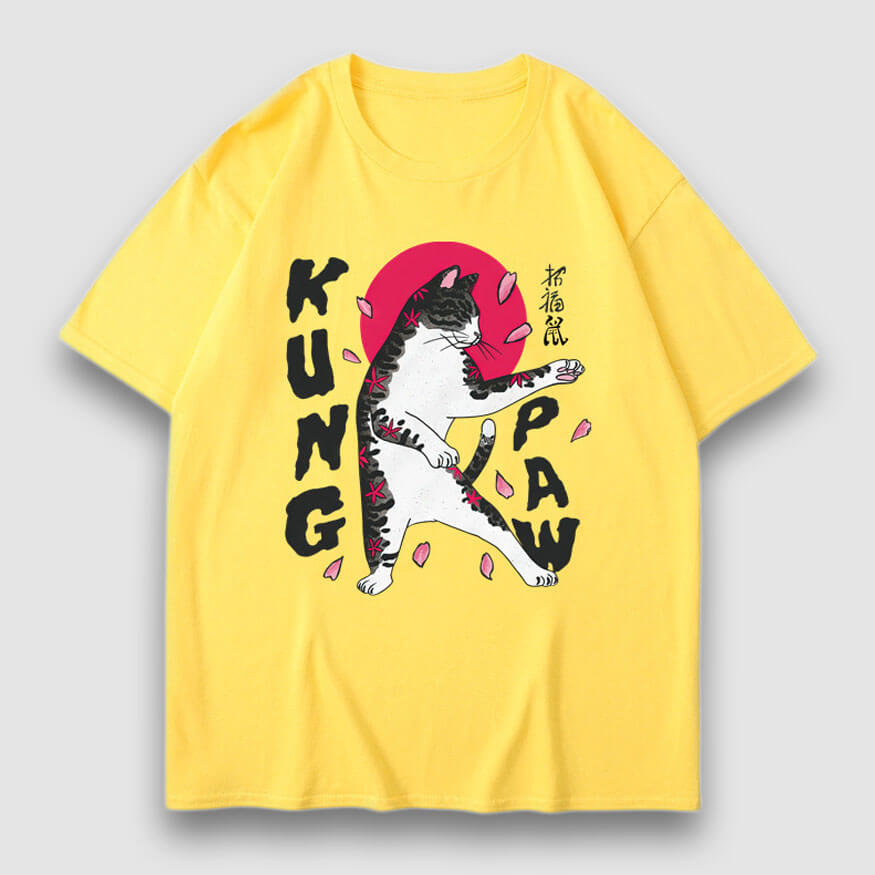 Camiseta con estampado de dibujos animados de Kung Paw