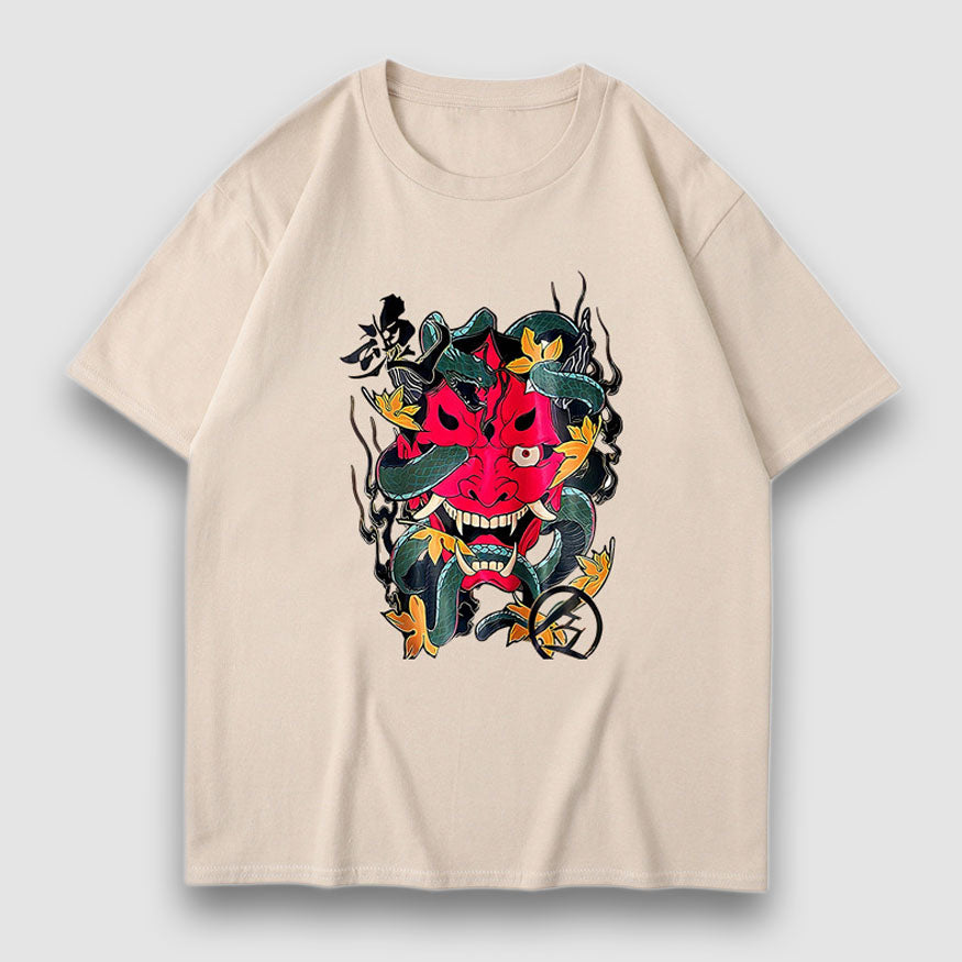 T-Shirt mit Prajna-Muster und Cartoon-Print