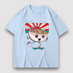 Cartoon Noodle Print Tee