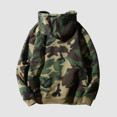 Lockerer, lässiger Hoodie mit Camouflage-Muster