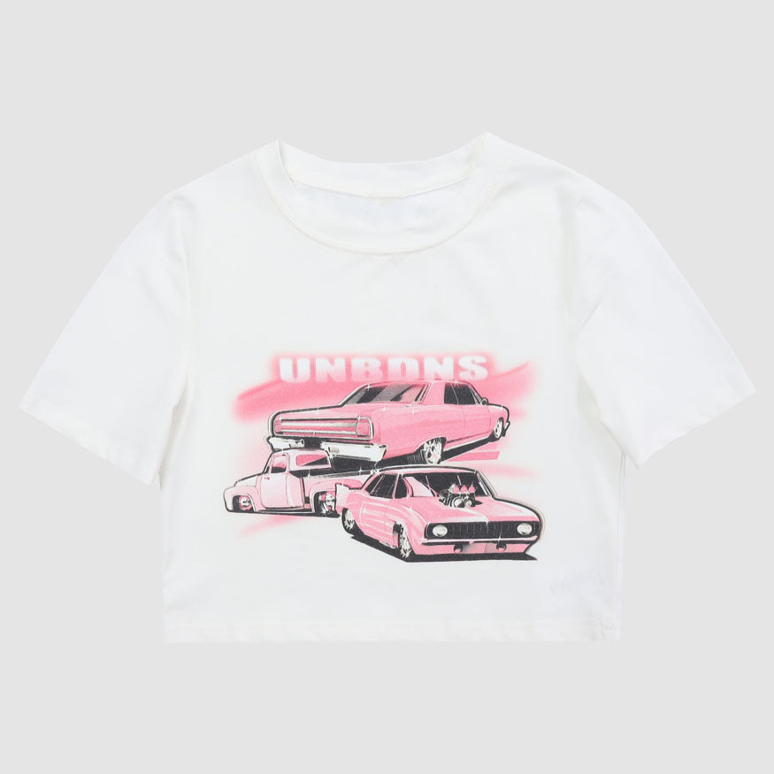 Car Print Crop Top