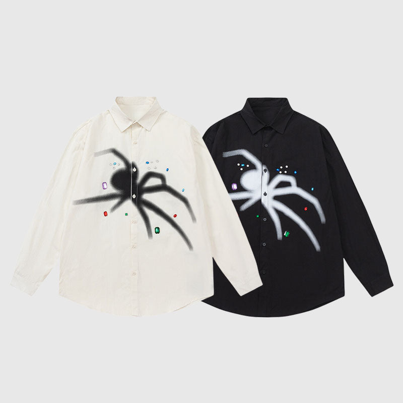 Camisas casuales con estampado de araña