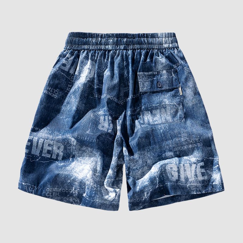 Lässige Shorts aus Denim-Imitat