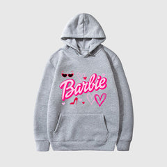 Pink Letter Printed Hoodies