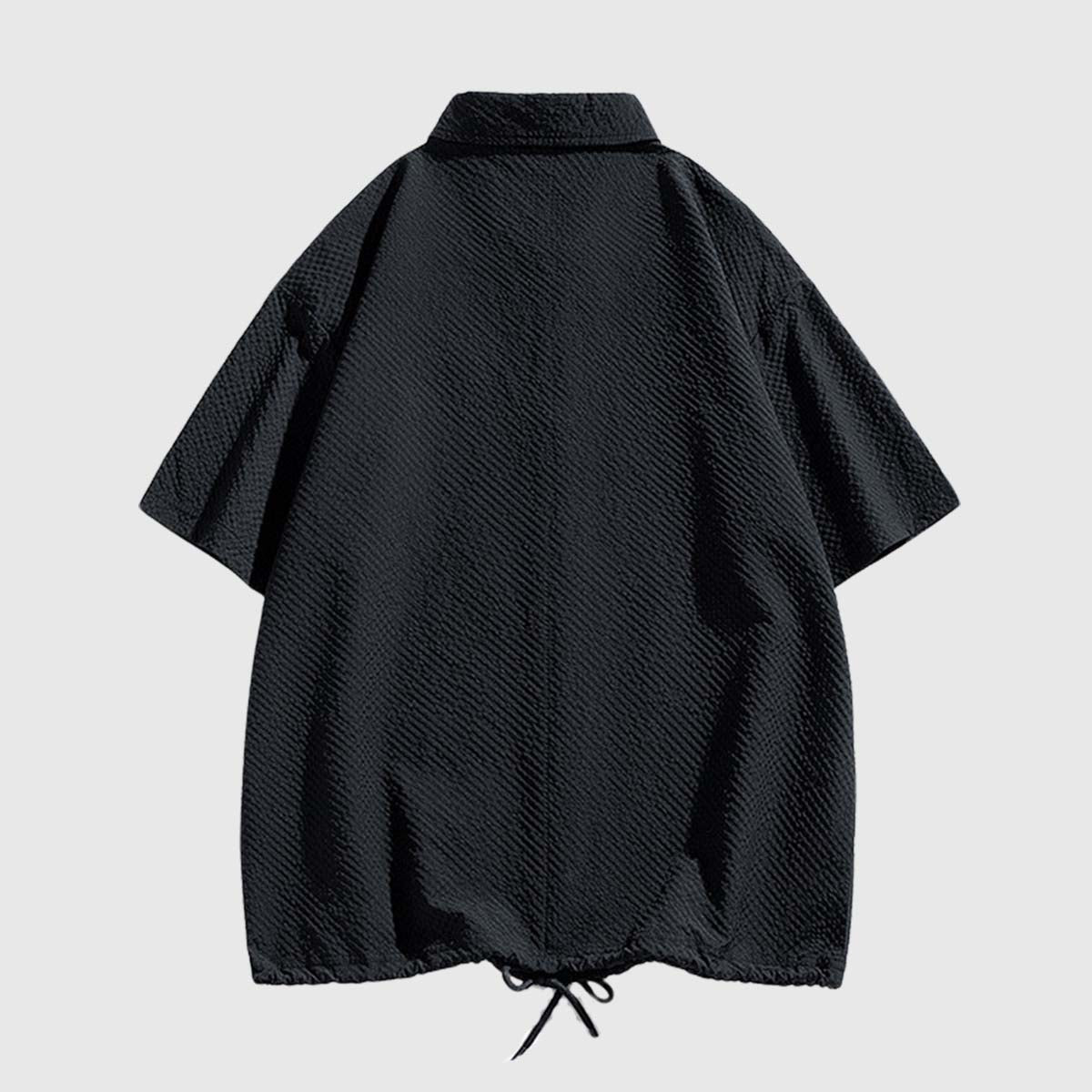 Modern Textured Drawstring Shirt