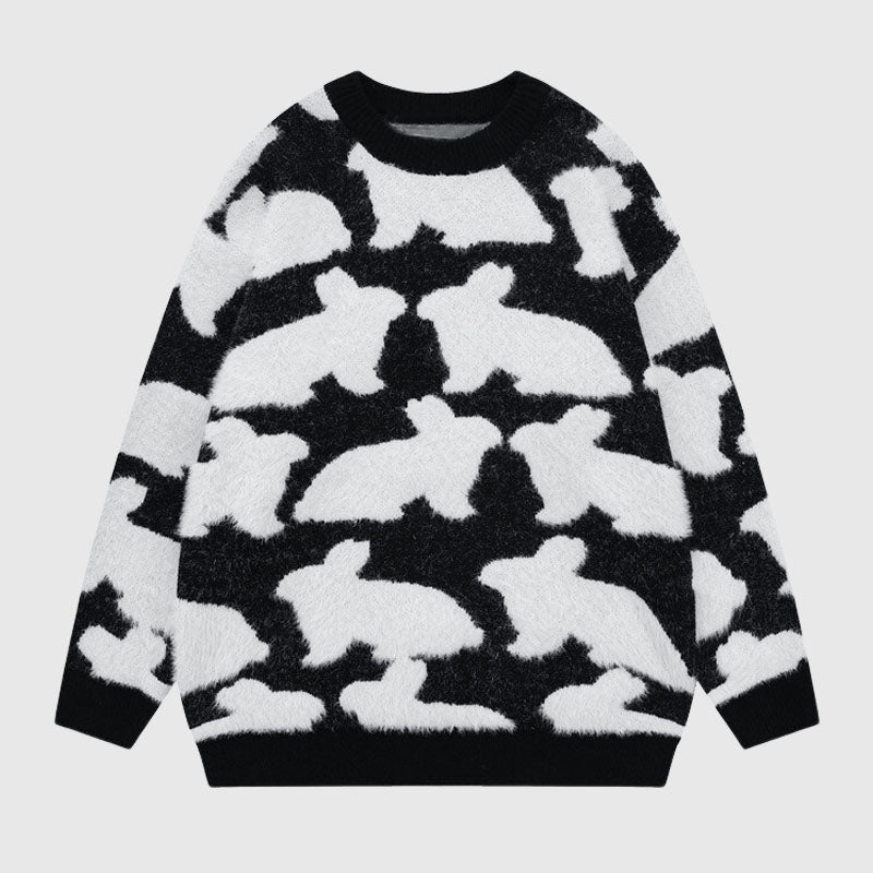 Rabbit Pattern Full Printed Pullover