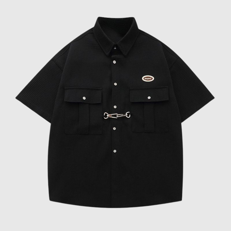 Metal Button Waffle Shirts