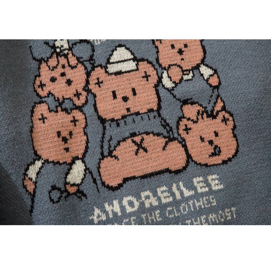 Bear Family Pattern Sweater