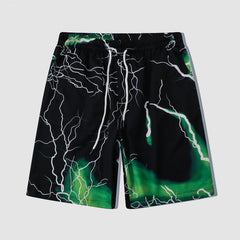 Zweiteiliges Hemd mit Blitz-Print + Shorts