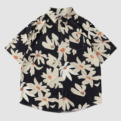 Camisa de verano con estampado de crisantemos