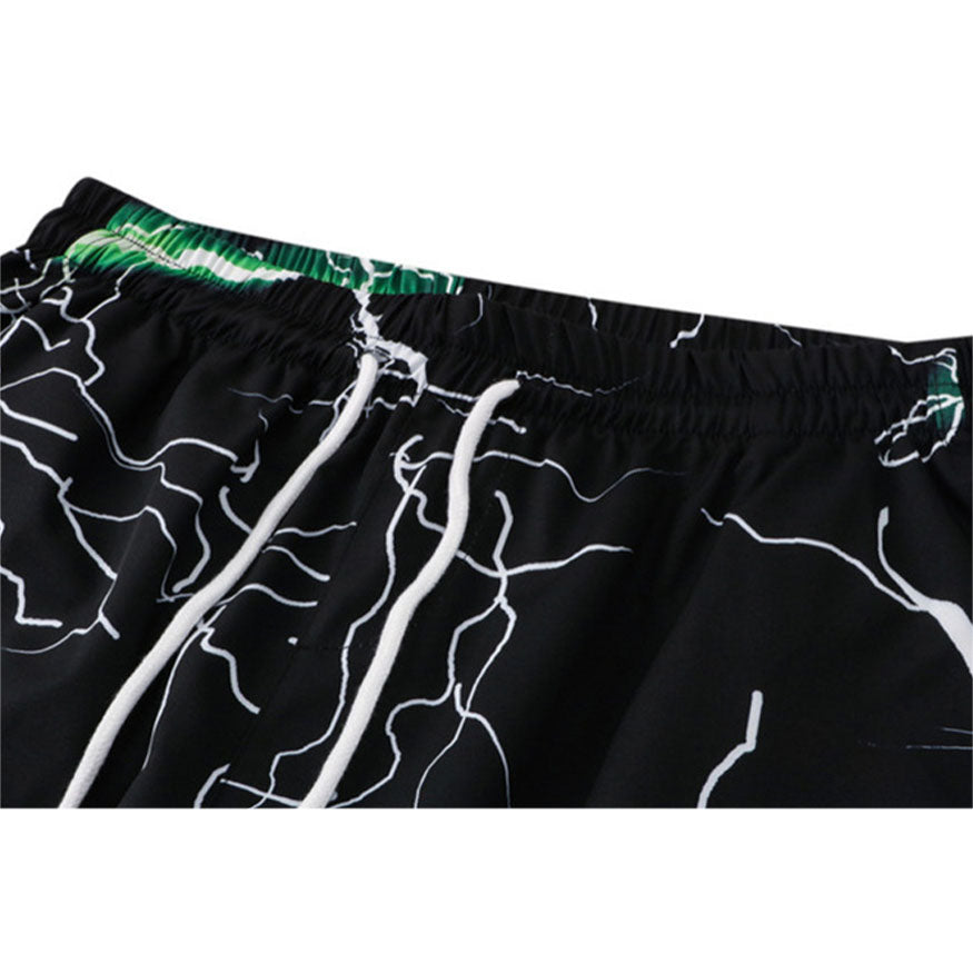 Zweiteiliges Hemd mit Blitz-Print + Shorts