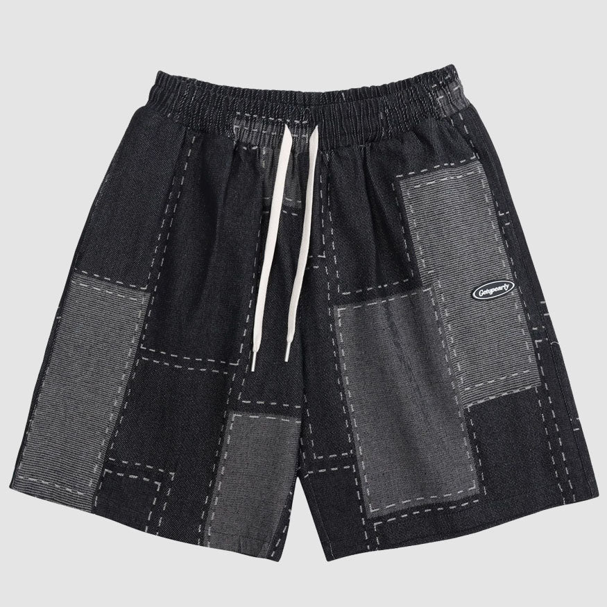 Patchwork-Jeansshorts