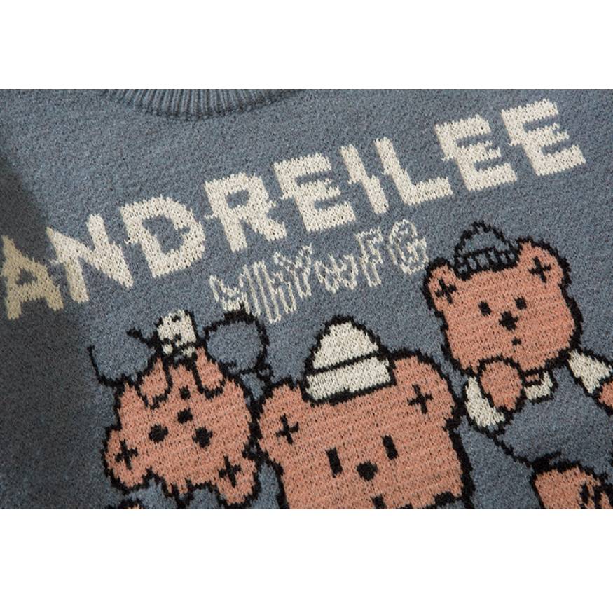 Bear Family Pattern Sweater