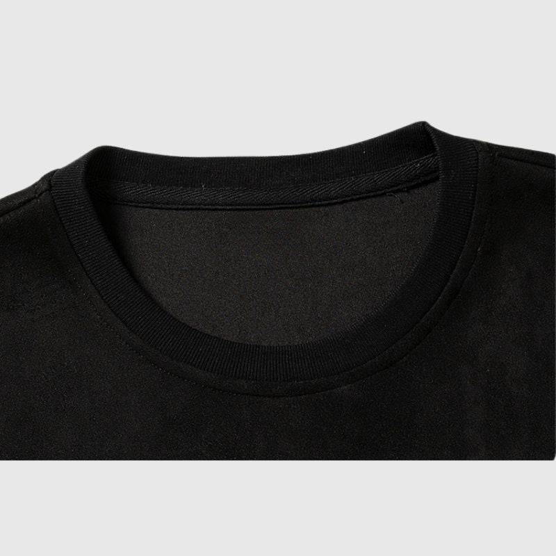 Blindfold Pattern Printed Suede Tee