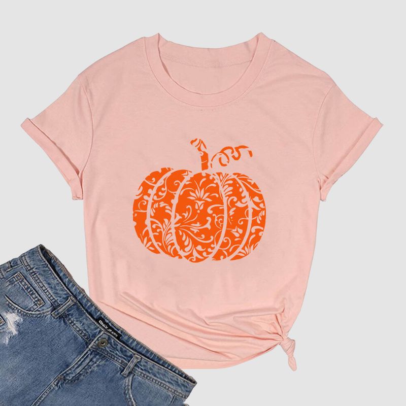 Camiseta estampada con estampado de calabaza de Halloween