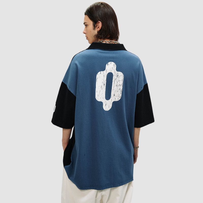 Camiseta polo con parche de medalla
