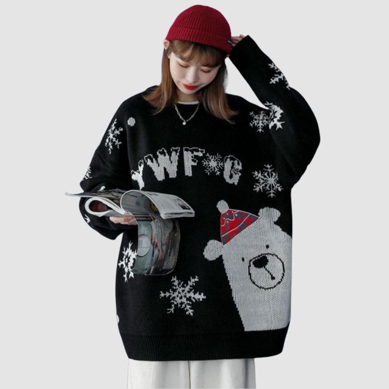 Jacquard-Pullover mit Weihnachtsbär