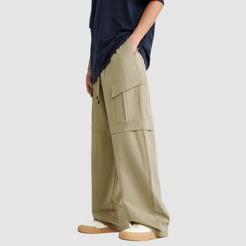 Pantalones cargo impermeables extraíbles con múltiples bolsillos