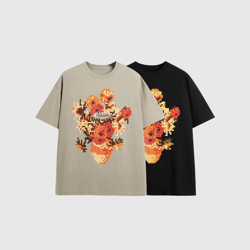 Camiseta con estampado de girasoles en mosaico