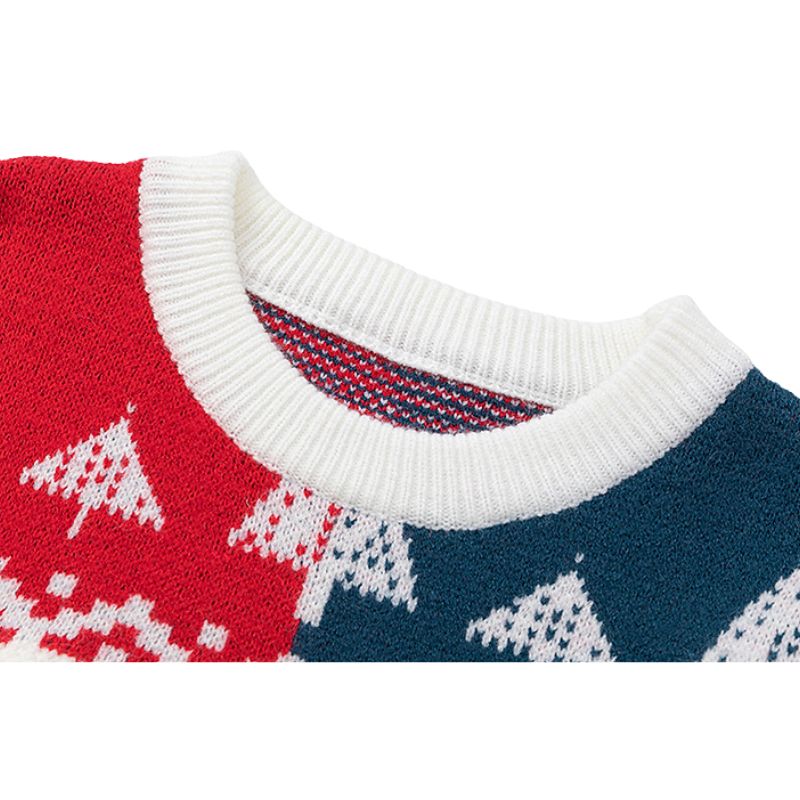 Süßer Pullover mit Weihnachtsmann-Stickerei