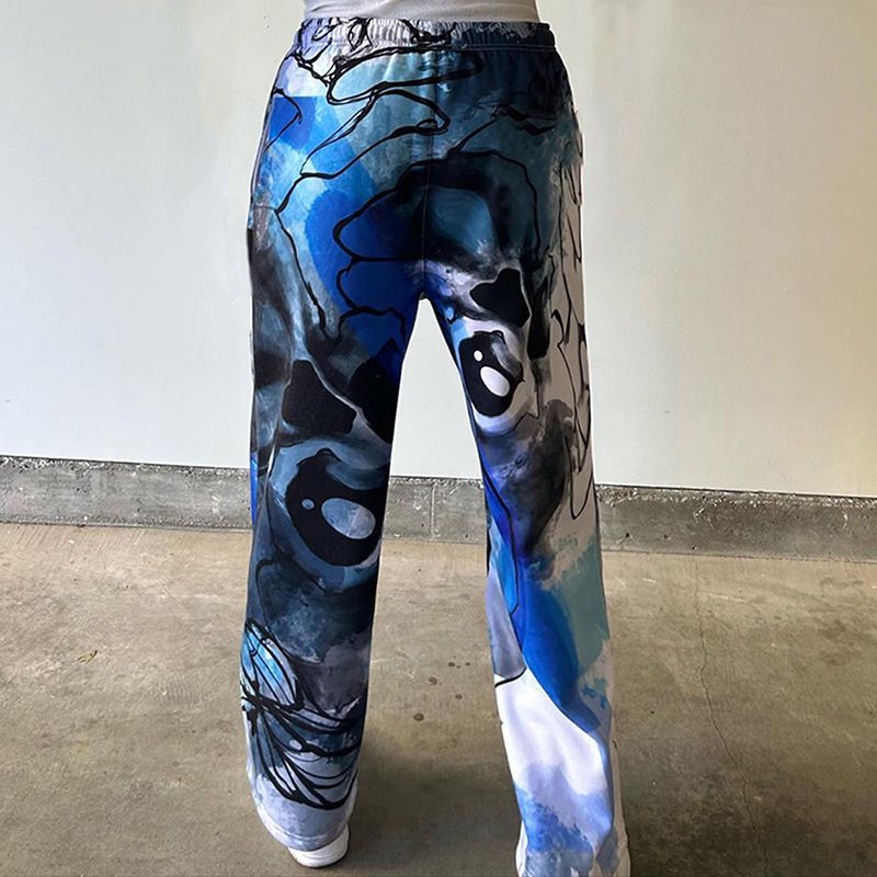 Pantalones casuales con estampado digital 3D de grafiti