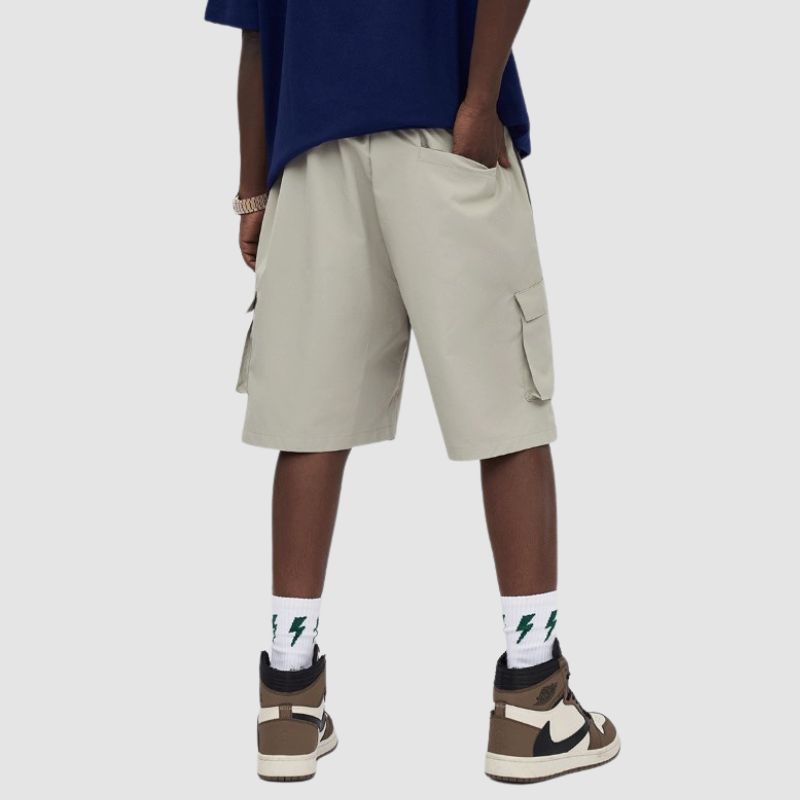 Pocket Patch Drawstring Cargo Shorts