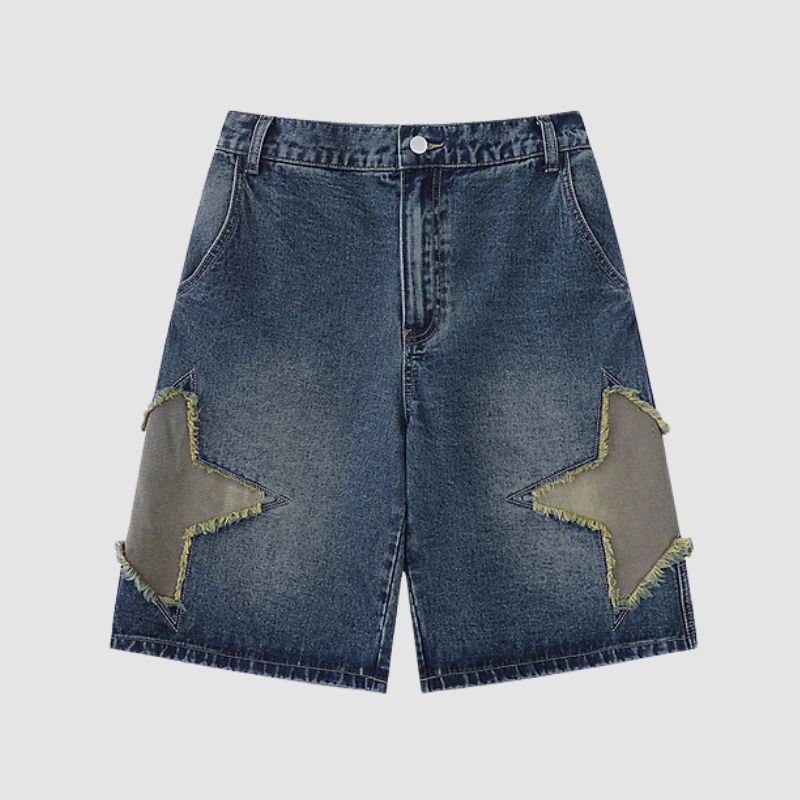 Star Patch Denim Shorts