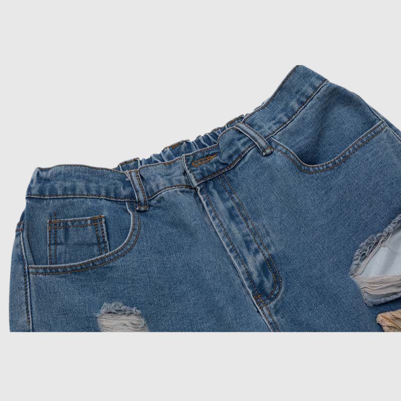 Patchwork Ripped Jorts