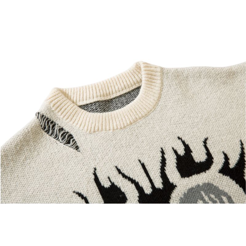 Pullover mit Herz-Stickerei und Hohl-Out-Design