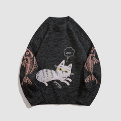 Cute Kitten Printed Sweater