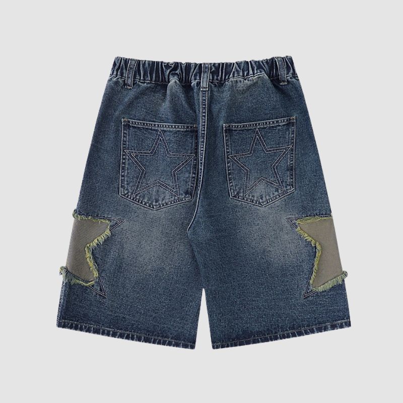 Jeansshorts mit Stern-Patch