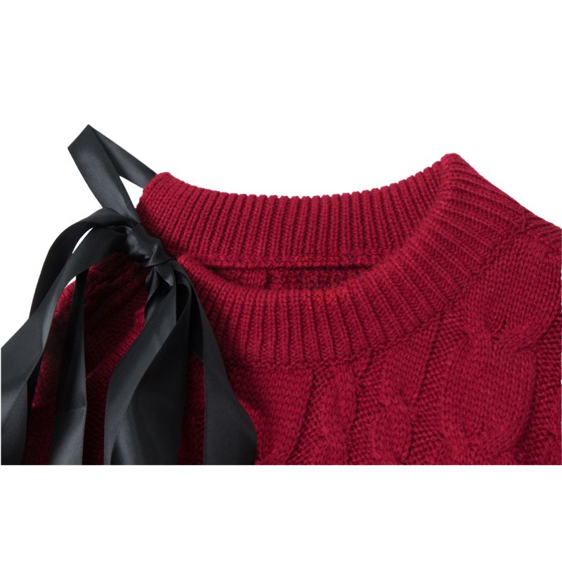 Schulterfreier Pullover mit Twist-Design