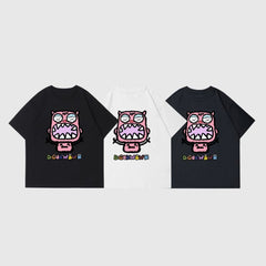 Cute Monster Pattern Printed Tee