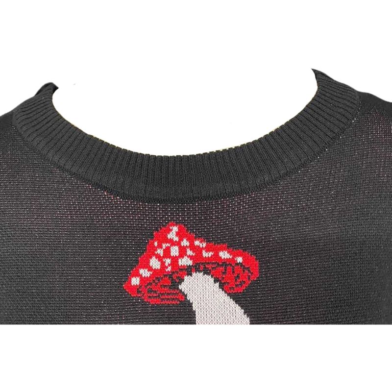 Übergroßer Pullover mit Pilz-Print