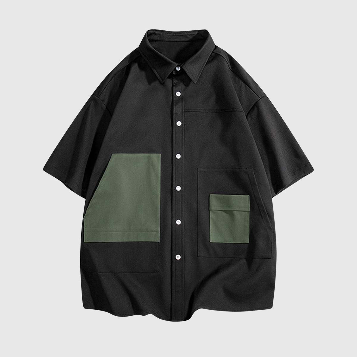 Camisas utilitarias oversize de dos tonos